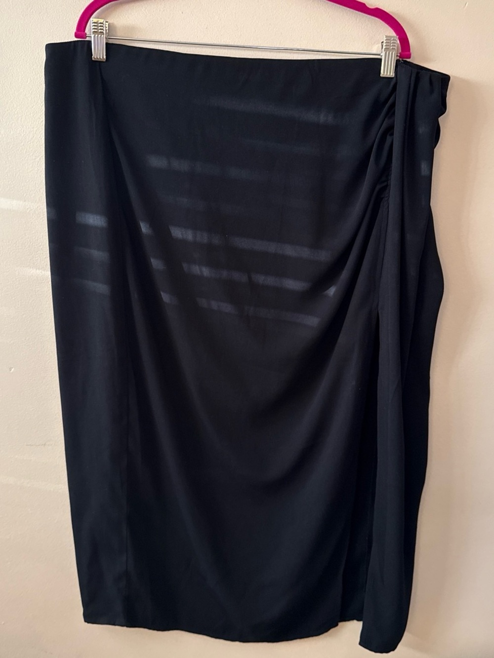 Midi Draped Black Skirt - Sleek Everyday Style